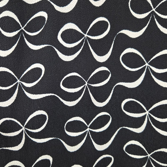 Kate Spade Mackenna Black White Bow Print Dress Size 0 Sleeveless A-Line Dress - Picture 5 of 11